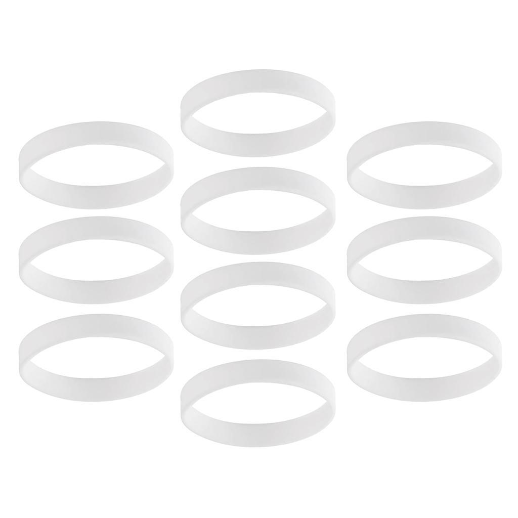 10 Pieces/ Blank Silicone Wristbands Fashion Rubber Bracelet White