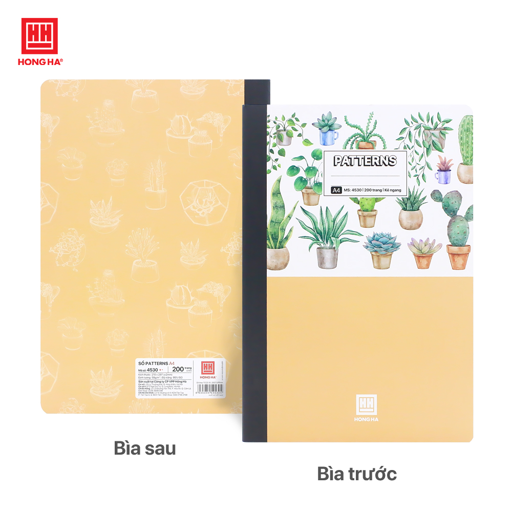Sổ bìa bồi kẻ ngang A4 200 trang Hồng Hà Patterns  - 4530