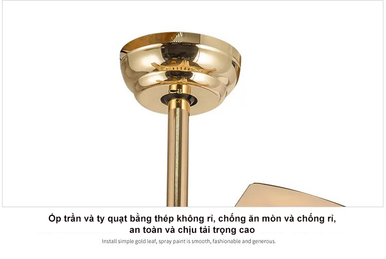 Quạt trần đèn trang trí pha lê 5 cánh sắt điều khiển từ xa LI-QAT025 – Sang trọng-Tiện nghi-Đẳng cấp