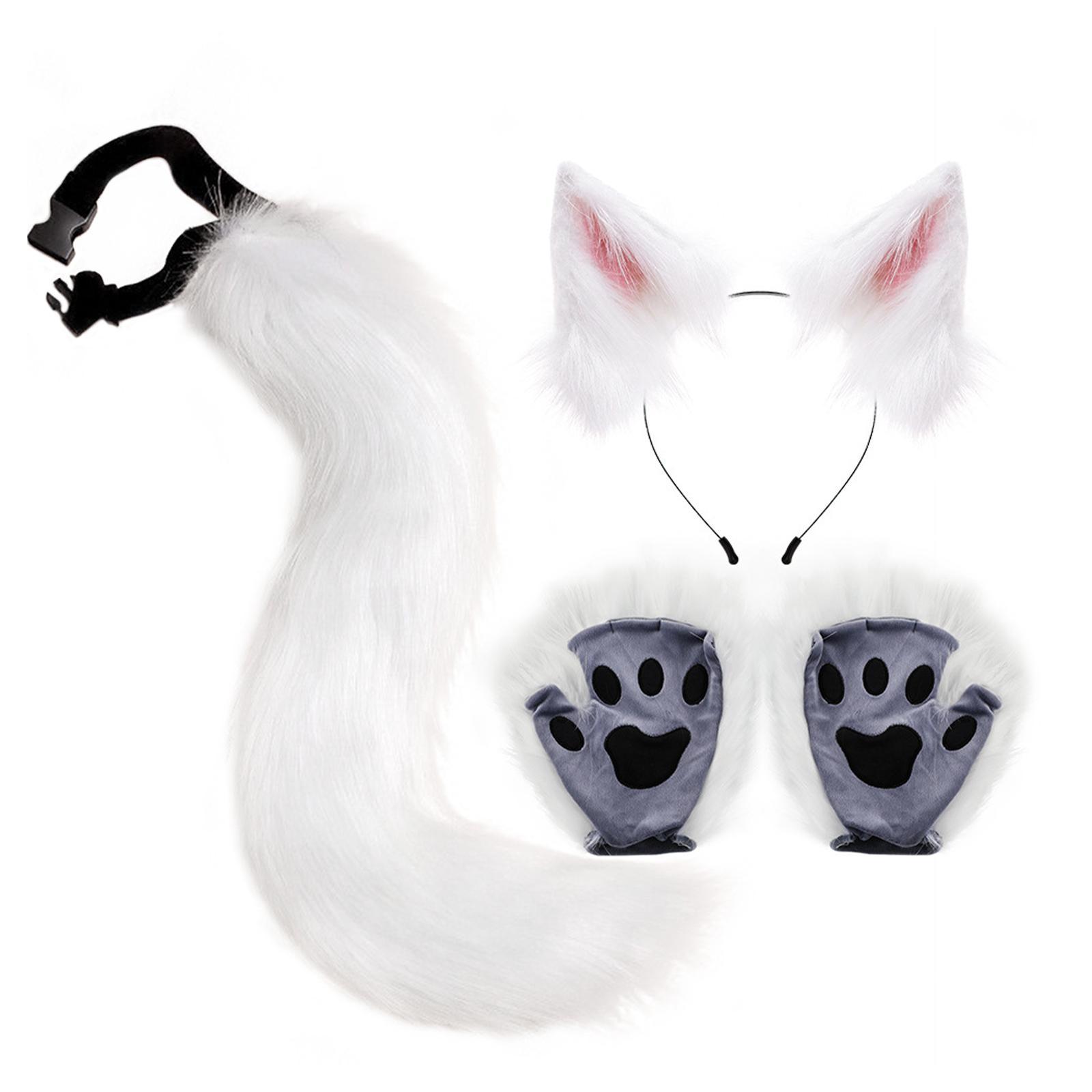 Cat Costume Animal Cosplay Kitten Plush Ears Furry Fancy Dress up