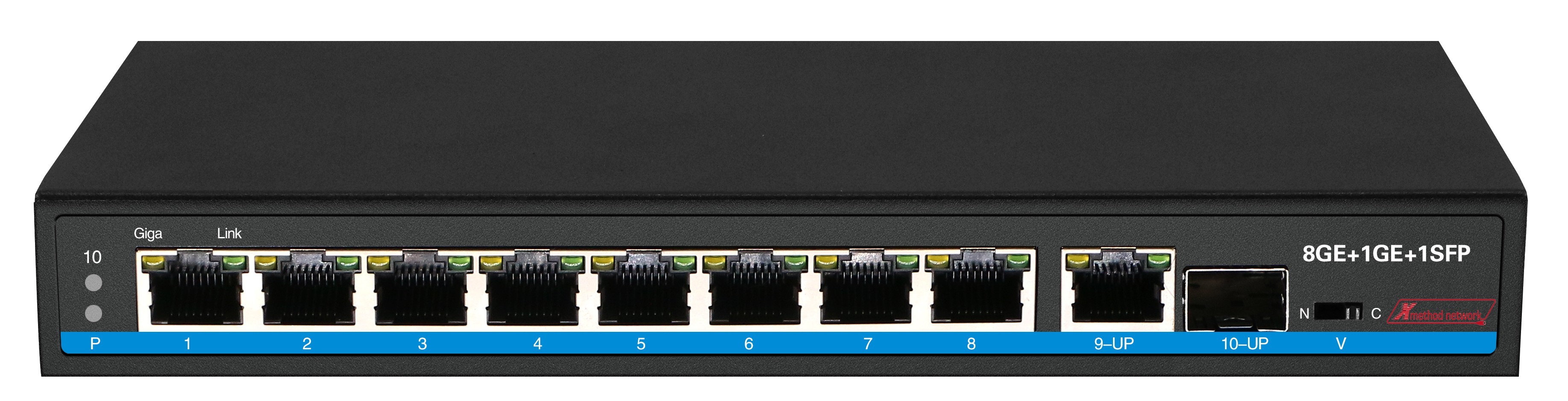 Bộ chuyển mạch 10 Port unmanaged Gigabit Ethernet, 8 port PoE, one port 60w,  Ethernet Switch - Xmethod Network - Hàng chính hãng 