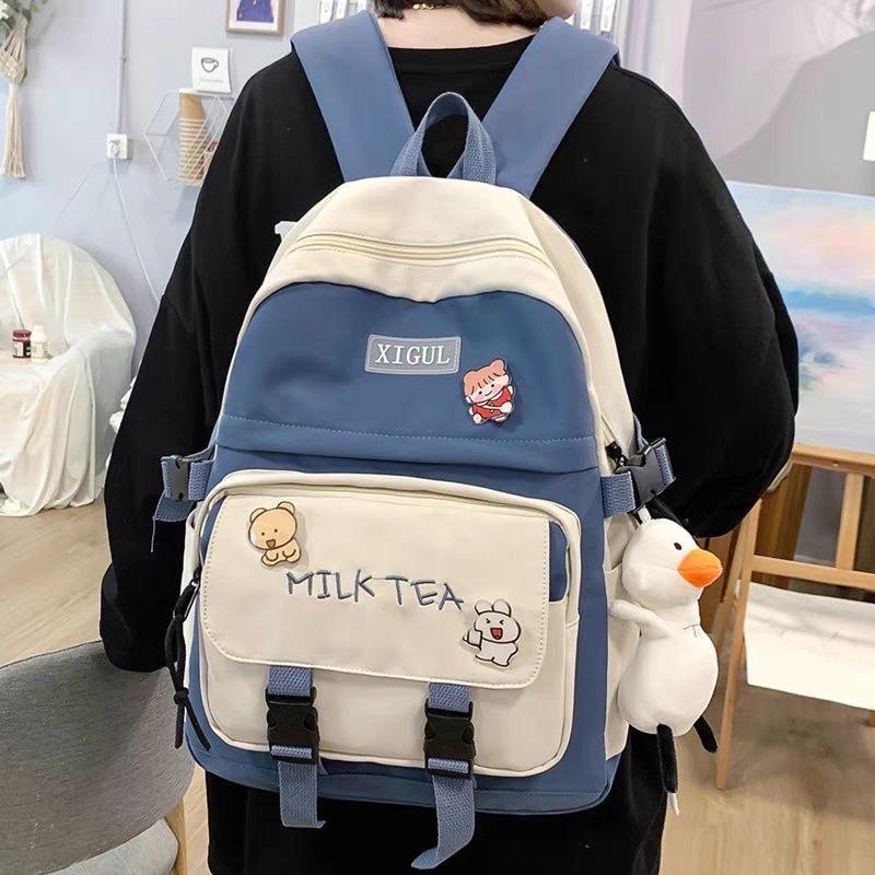 Balo ulzzang hàn quốc kiểu dáng mới Milk Tea