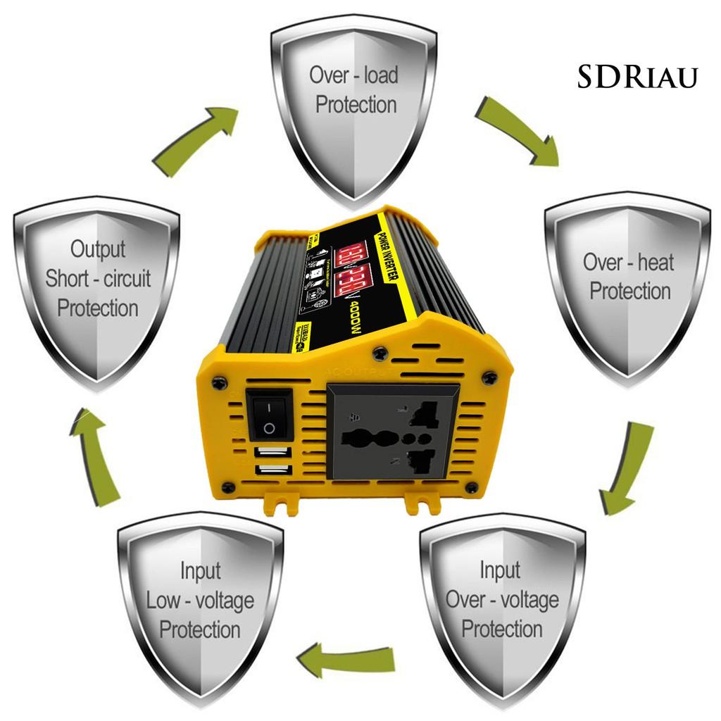 Bộ Biến Tần Nguồn Điện Usb 12v Sang Ac 220v / 110v 4000w Chuyên Dụng Cho Xe Hơi