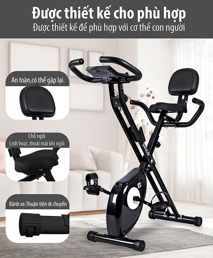Xe Đạp Tập Thể Dục Đa Năng Tại Nhà,máy tập gym tại nhà sử dụng Kháng lực từ tính, kèm cảm ứng nhịp tim