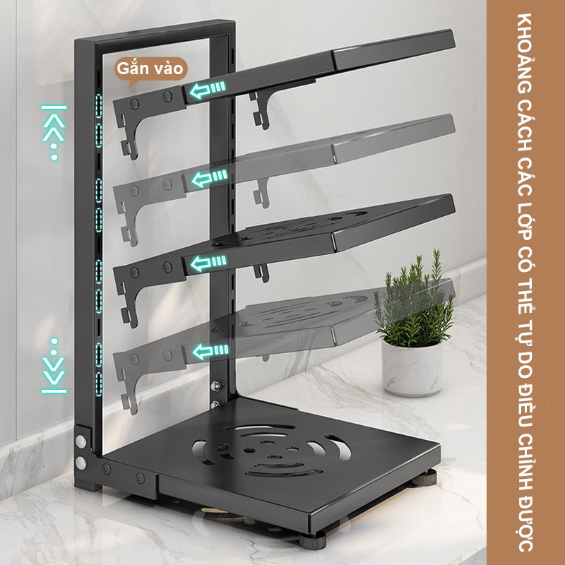 Kệ Để Xoong Nồi 2/3/4 Tầng Nubie Có Thể Điều Chỉnh Khoảng Cách Các Tầng-Giá Để Đồ Nhà Bếp Tiện Dụng