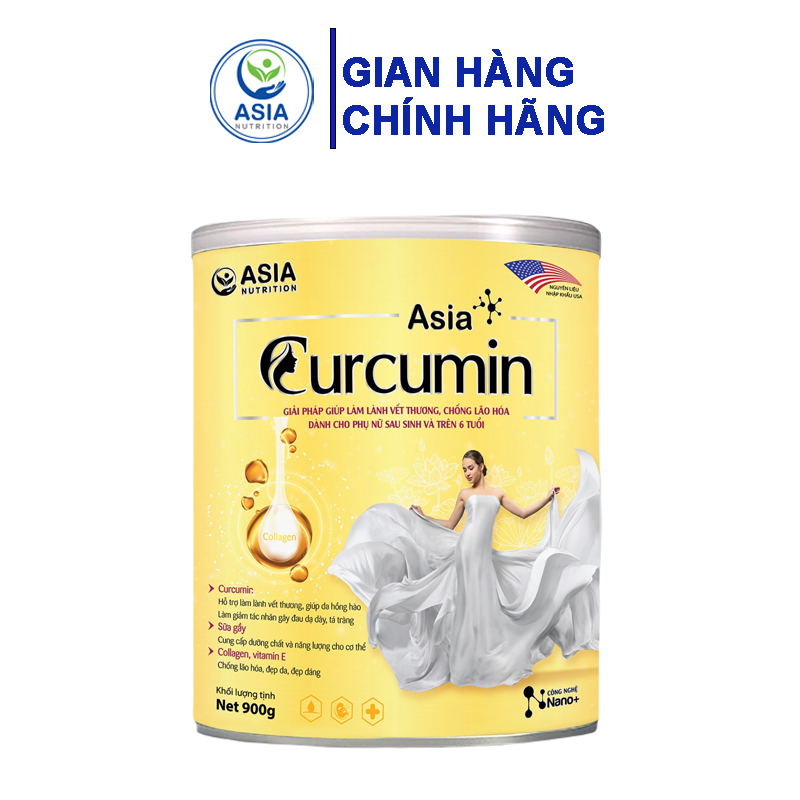 Sữa bột dinh dưỡng Asia Curcumin Asia Nutrition tác dụng giúp làm lành vết thương, chống lão hóa hiệu quả