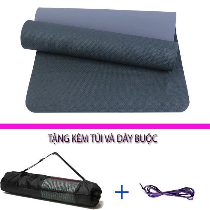 Thảm tập yoga, gym đàn hồi, chống trượt, dày Chính hãng Amalife