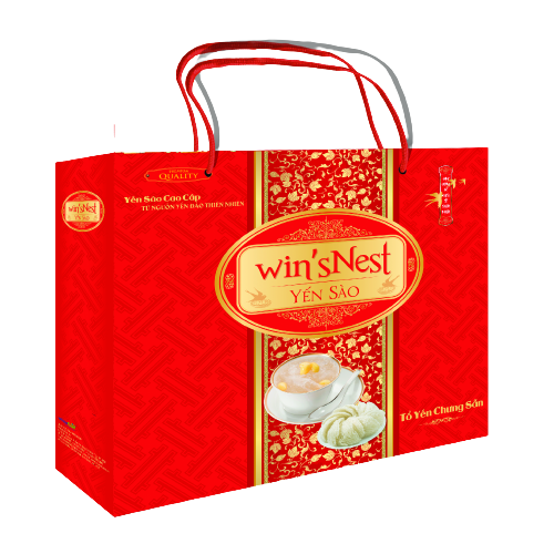 (2 hộp xuân) Yến Sào wins'Nest 25% tổ yến chưng đông trùng hạ thảo (6 Lọ x 70 ml / Hộp) kèm túi xách