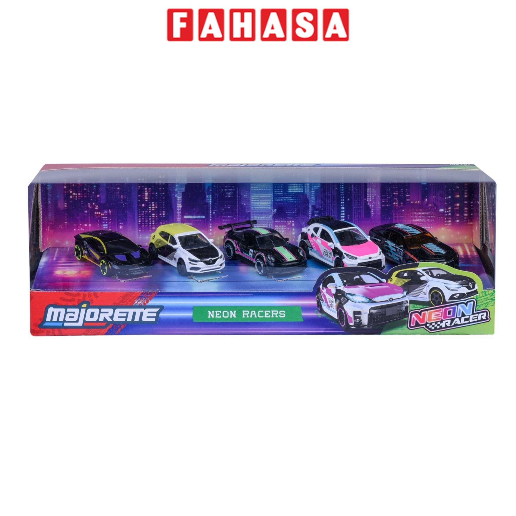Bộ 5 Đồ Chơi Mô Hình Xe 5 Pieces Giftpack - Majorette 8502005000 - Neon Racers