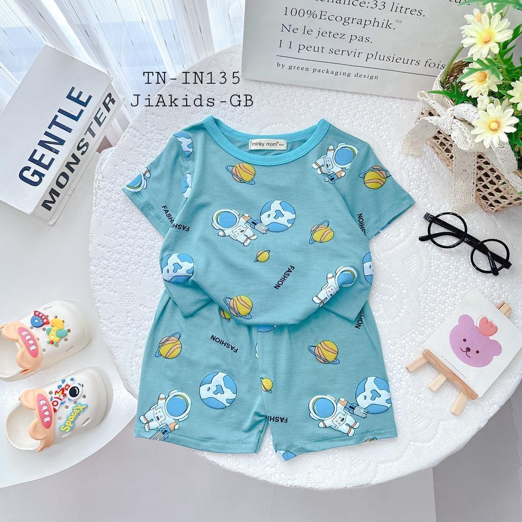 Đồ Bộ Bé Trai Bé Gái Minky Mom, Quần áo trẻ em vải Thun Lạnh mềm mịn thoáng mát an toàn cho bé NN22