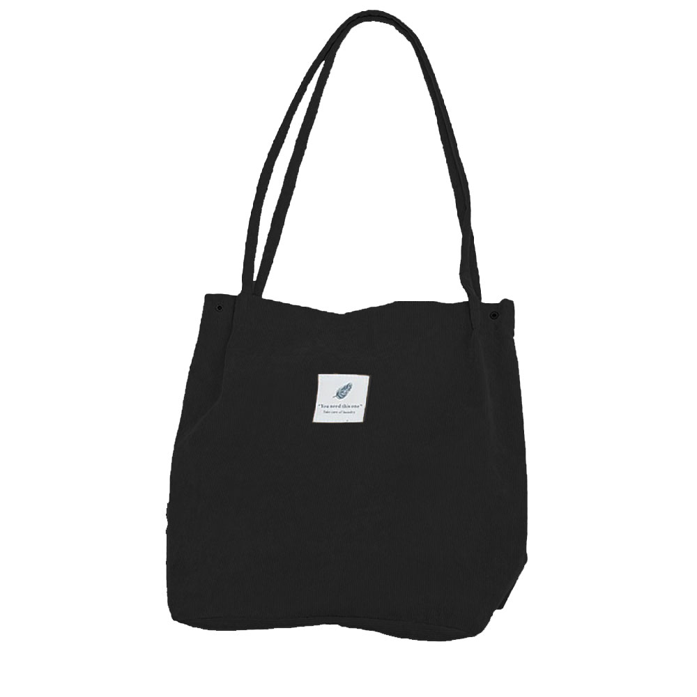 Túi tote đeo vai vải bố canvas trơn T014 nữ logo hình lá đựng đồ đi học, đi chơi mềm đẹp