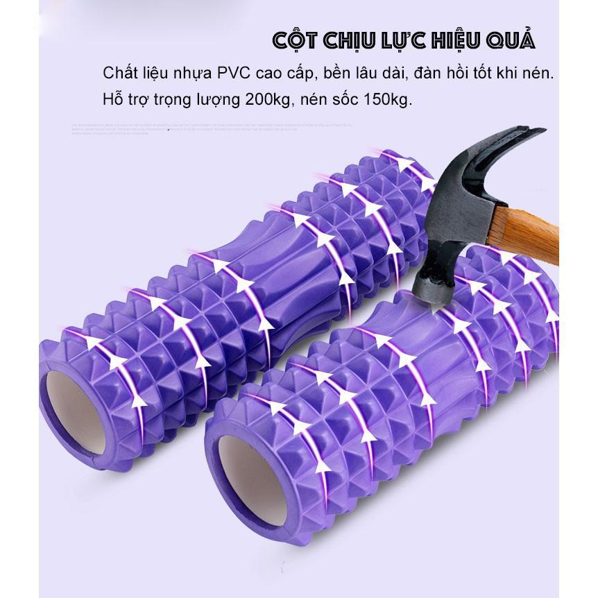 Con Lăn Massage Gai Nhọn 33x13 cm Ống Lăn Giãn Cơ Tập Yoga, Gym YO15