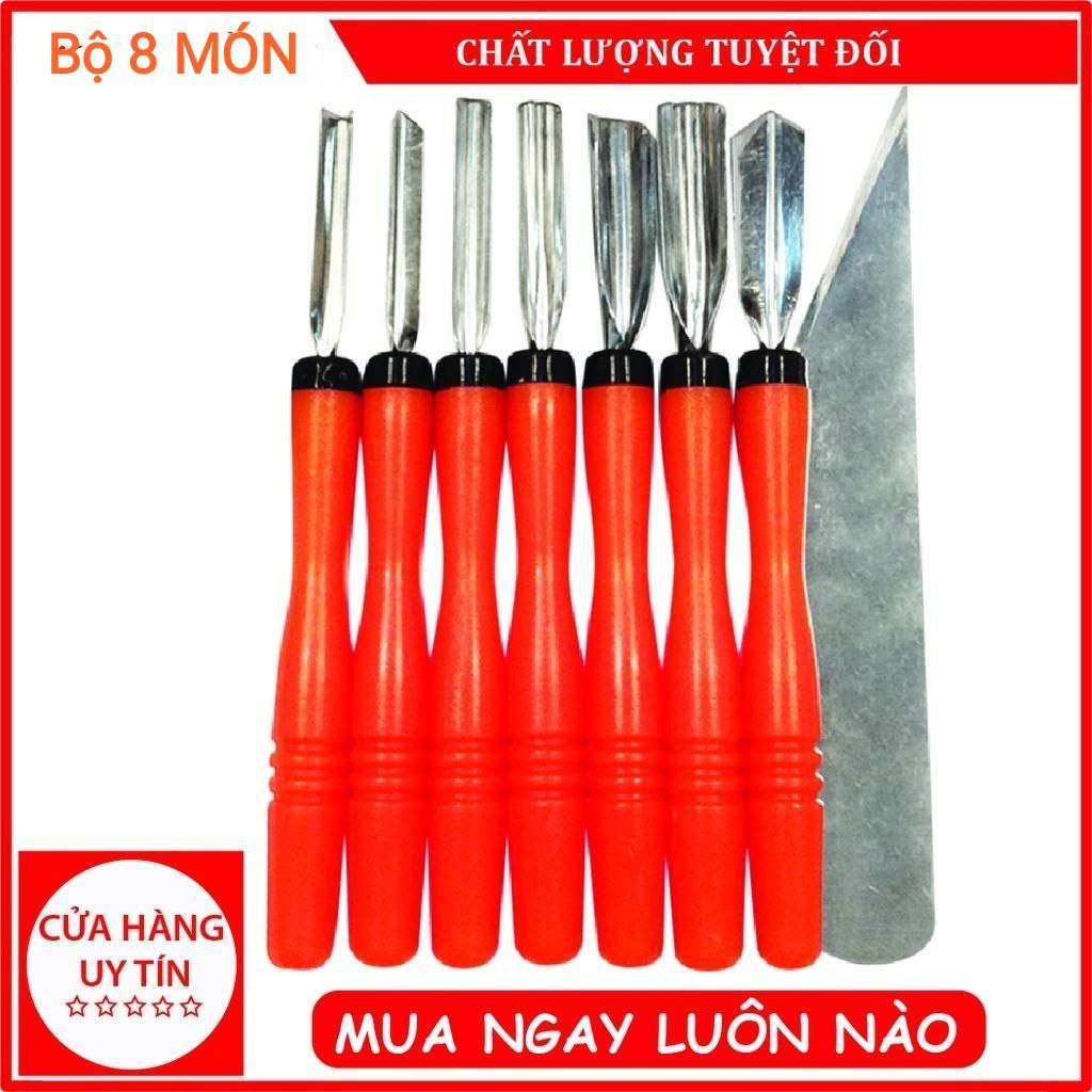 ( HÀNG CAO CẤP ) Bộ 8 &amp; Bộ 9 món dụng cụ - dao tỉa hoa quả nghệ thuật