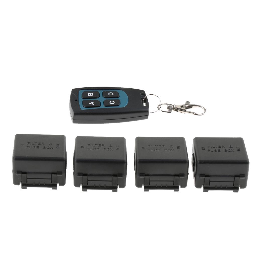 1 Channel RF Smart Relay Switch, 4 Receivers + 1 Transmitter, DC 12V, 433mHz