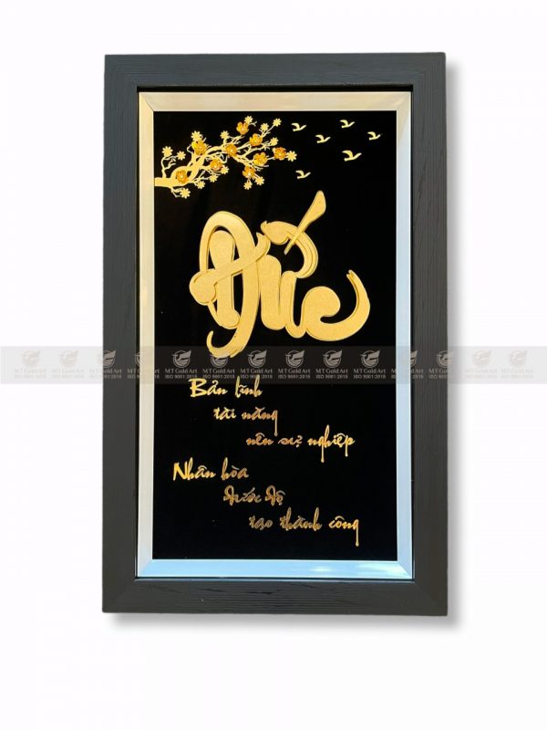 Hình ảnh Tranh chữ đức dát vàng 24k(35x55cm) MT Gold Art- Hàng chính hãng, trang trí nhà cửa, phòng làm việc, quà tặng sếp, đối tác, khách hàng, tân gia, khai trương