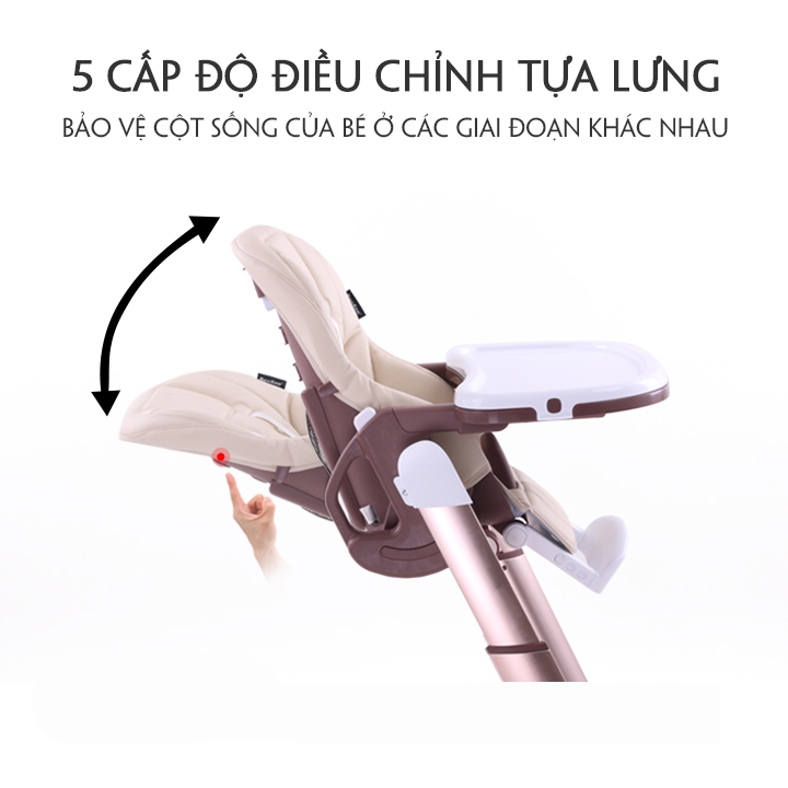 Ghế ăn dặm , ghế ăn dặm điều chỉnh độ cao , điều chỉnh ngả lưng có bánh xe