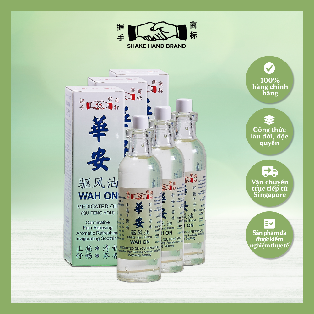 Dầu gió Singapore Shake Hand với hương thơm giúp thông thoáng mũi, giải tỏa đầu óc, tiếp thêm sinh lực, giảm cảm, nhức đầu, vết ngứa do côn trùng cắn