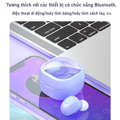 Tai nghe nhét tai không dây, bluetooth 5.2 kết nối nhanh và ổn định- D1477