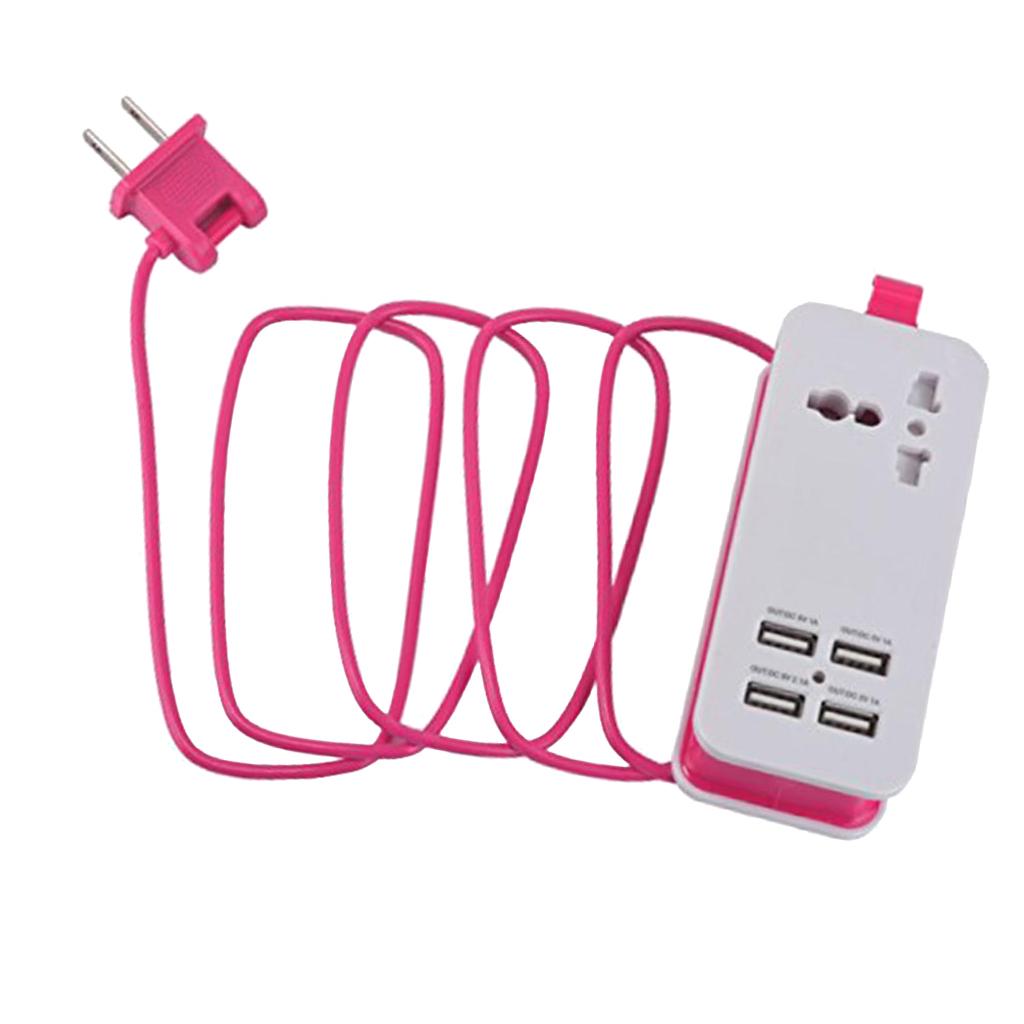 Mini USB Power Strip 4Port USB Charger Station Travel Charging US Plug