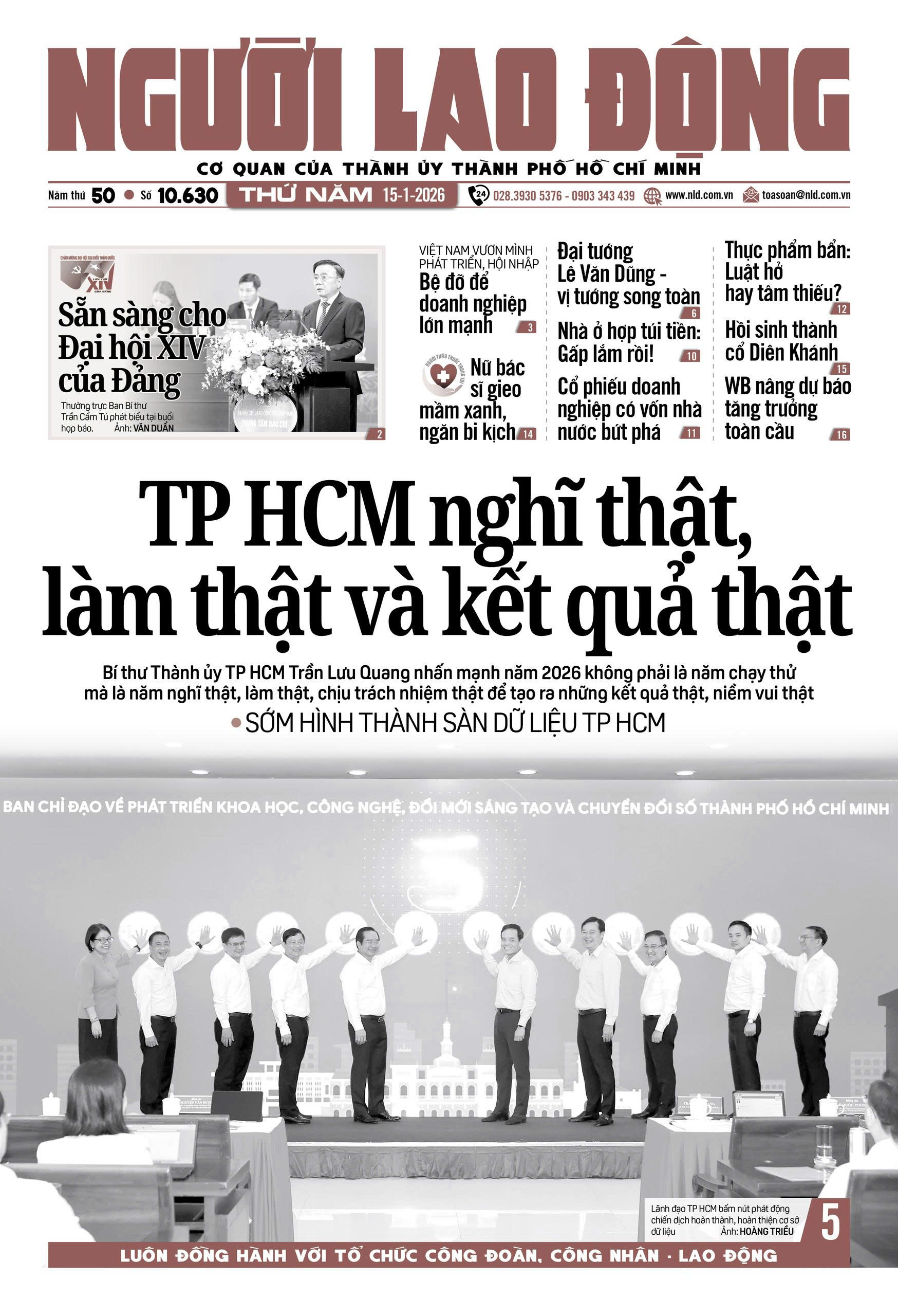 Nhật báo Người Lao Động từ ngày 12-01-2026 đến 18-01-2026