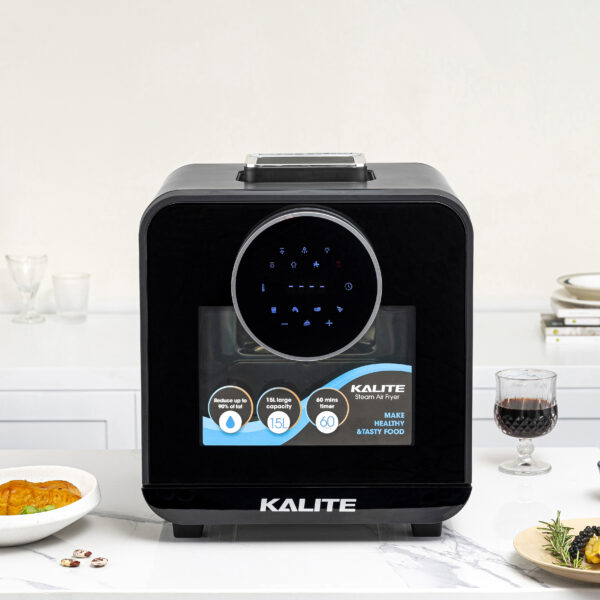 Nồi chiên hơi nước KALITE STEAM STAR dung tích 15L, chức năng chiên hấp 2in1, phụ kiện chống dính, cửa kính cường lực, hàng chính hãng