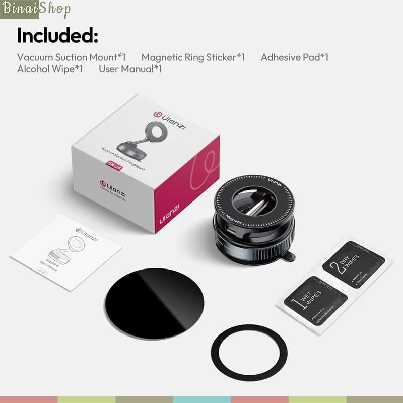 Ulanzi SK-25 - Giá Đỡ Từ Tính Nam Châm N52 Xoay Linh Hoạt 360° Tương Thích MagSafe Cho IPhone, Xe Hơi Và Nhà Sáng Tạo Nội Dung - Hàng Chính Hãng