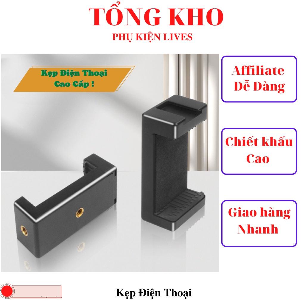 Kẹp Điện Thoại Gắn Tripod, chân đèn live, chân chụp ảnh, xe máy loai xịn