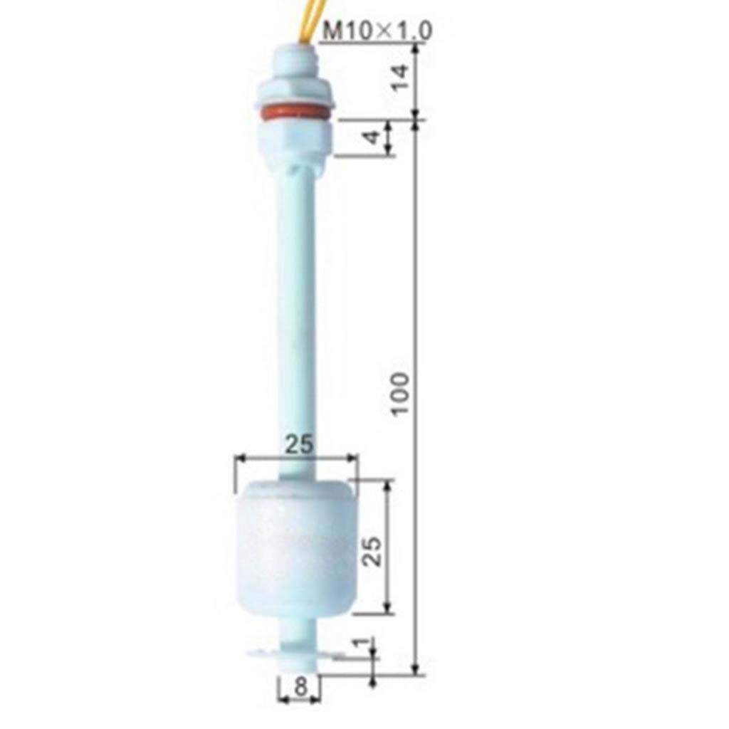 M10*100MM PP Tank Pool Water Level Liquid Sensor Vertical Float Switch 100V
