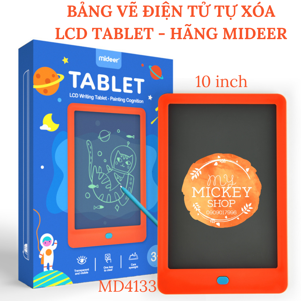 Mideer LCD Tablet - Bảng vẽ điện tử  - bảng viết tự xóa thông minh đa chức năng MD4133