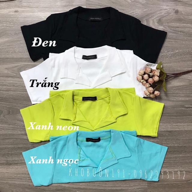 Áo Croptop Polo Basic Ngắn Tay