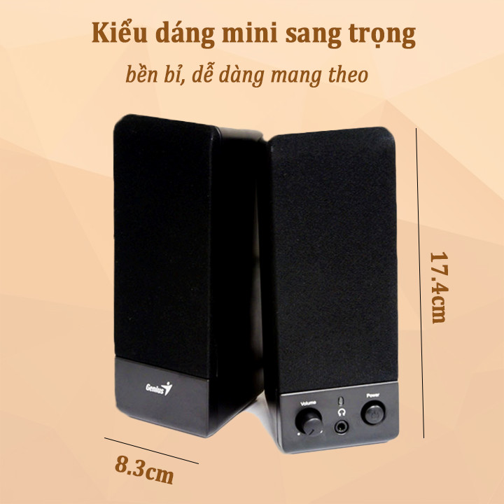 Loa vi tính 2.0 mini Genius SP-S110 – Âm thanh to rõ, sống động vượt trội (hàng nhập khẩu)