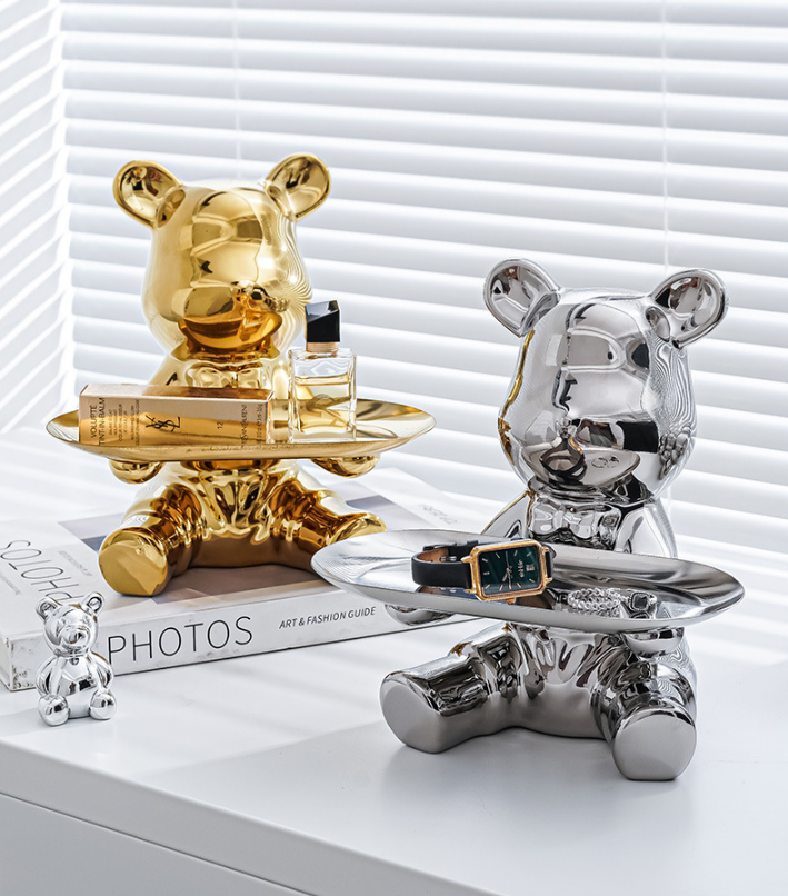 TƯỢNG GẤU BEARBRICK TRANG TRÍ NHÀ CỬA GOLDEN BEARB ROOM TRAY