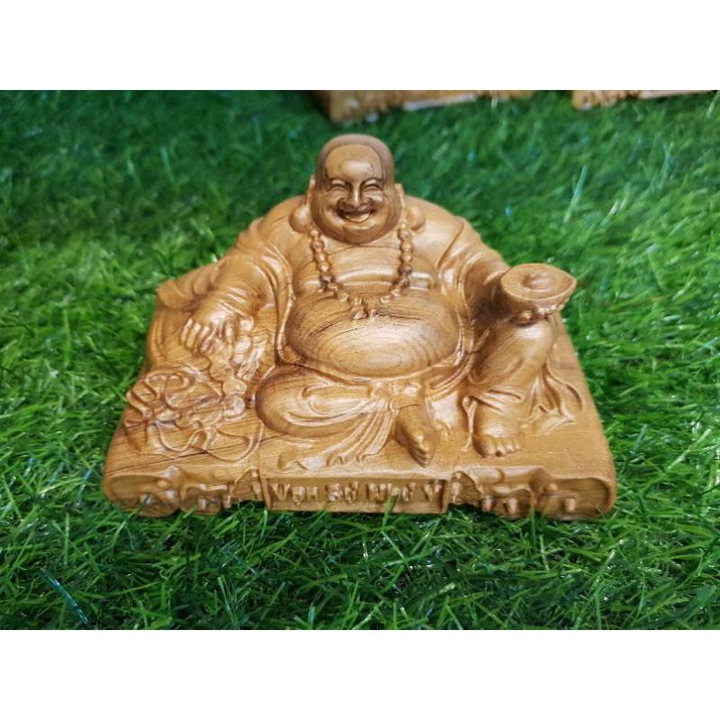 TƯỢNG di lặc vạn sự như ý gỗ thơm màu vàng