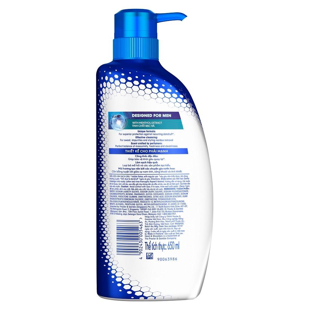 Dầu Gội Head &amp; Shoulders Làm Sạch Gàu Ultra Men Cool Menthol Anti Dandruff 650ml
