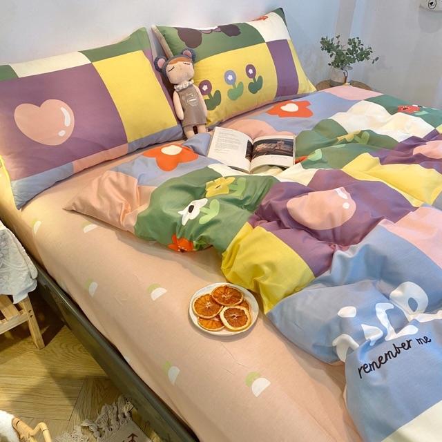 Set Chăn Ga Gối Hàng Nhập Khẩu Cao Cấp 4 Món 100%cotton Cô Bé Mùa Thu Ngộ Nghĩnh