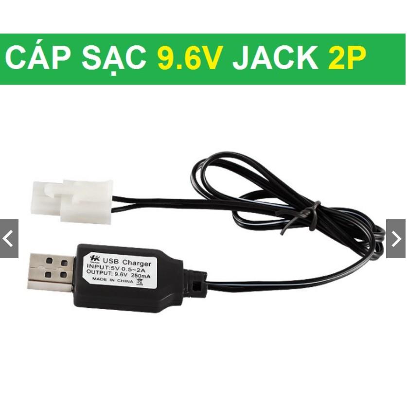 Dây sạc usb 9.6v 250ma xe điều khiển từ xa chấu SM sạc bằng điện thoại 5v 1a-2a