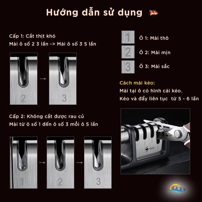 Dụng Cụ Mài Dao Kéo 3 Rãnh Chuyên Nghiệp Siêu Sắc Đạt Chất Lượng Của Đức Cao Cấp HADU