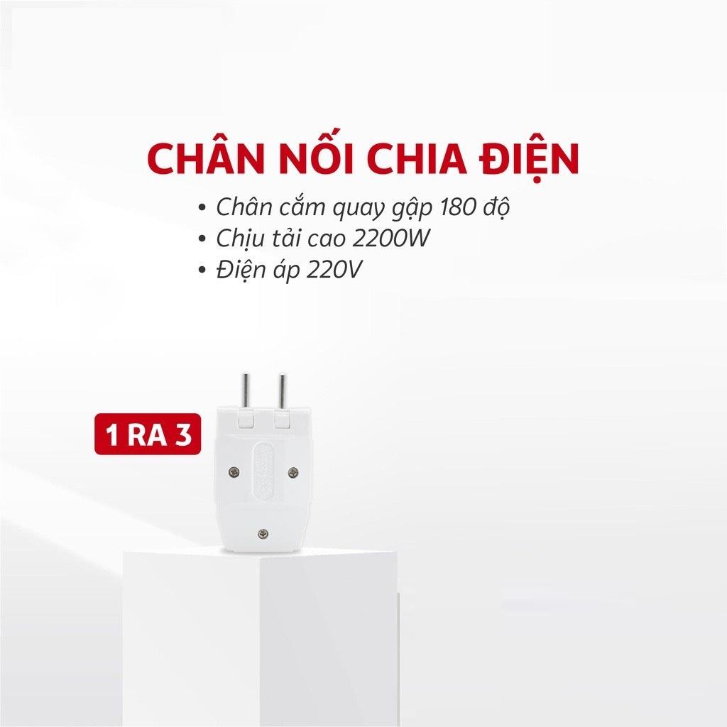 Phích Cắm Chia 3 - Ổ Cắm Chia 3 Ổ - Xoay 180 Độ - Dành Cho Không Gian Hẹp Nhỏ Gọn, Tiện Dụng Gia Đình- TakyHome 8603