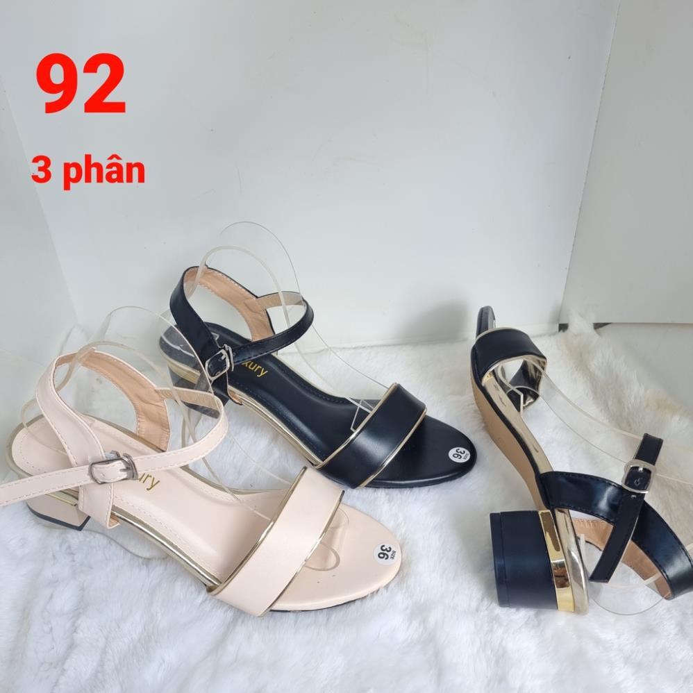 Giày Sandal Cao Gót Quai Hậu Nữ 3 Phân Chất Liệu Da - MS 092