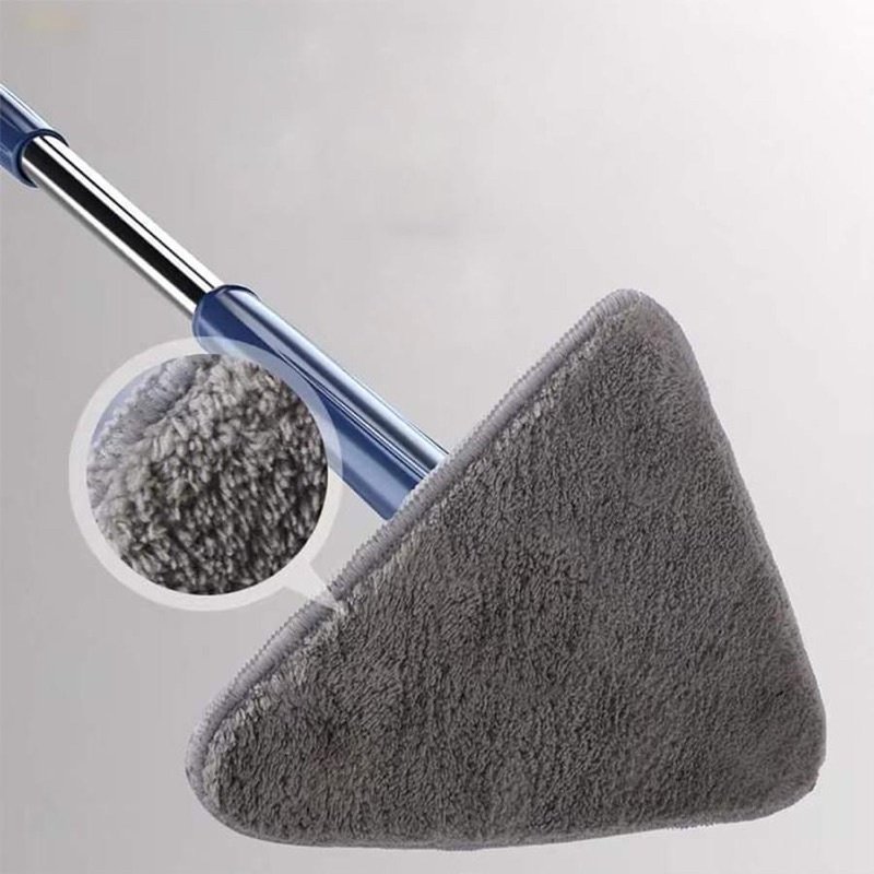 HÀNG MỚI VỀ - Chổi lau nhà tự vắt bàn lau tam giác độc đáo xoay 360 độ có thể lau mọi ngóc ngách - Cây lau trần nhà, cửa kính trên cao tự vắt tiện lợi, cán kéo dài đến 130cm