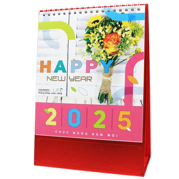 Lịch Bàn Đứng 2025 - Thông Điệp Cuộc Sống - Văn Lang VL-LB04 - Đế Màu Đỏ