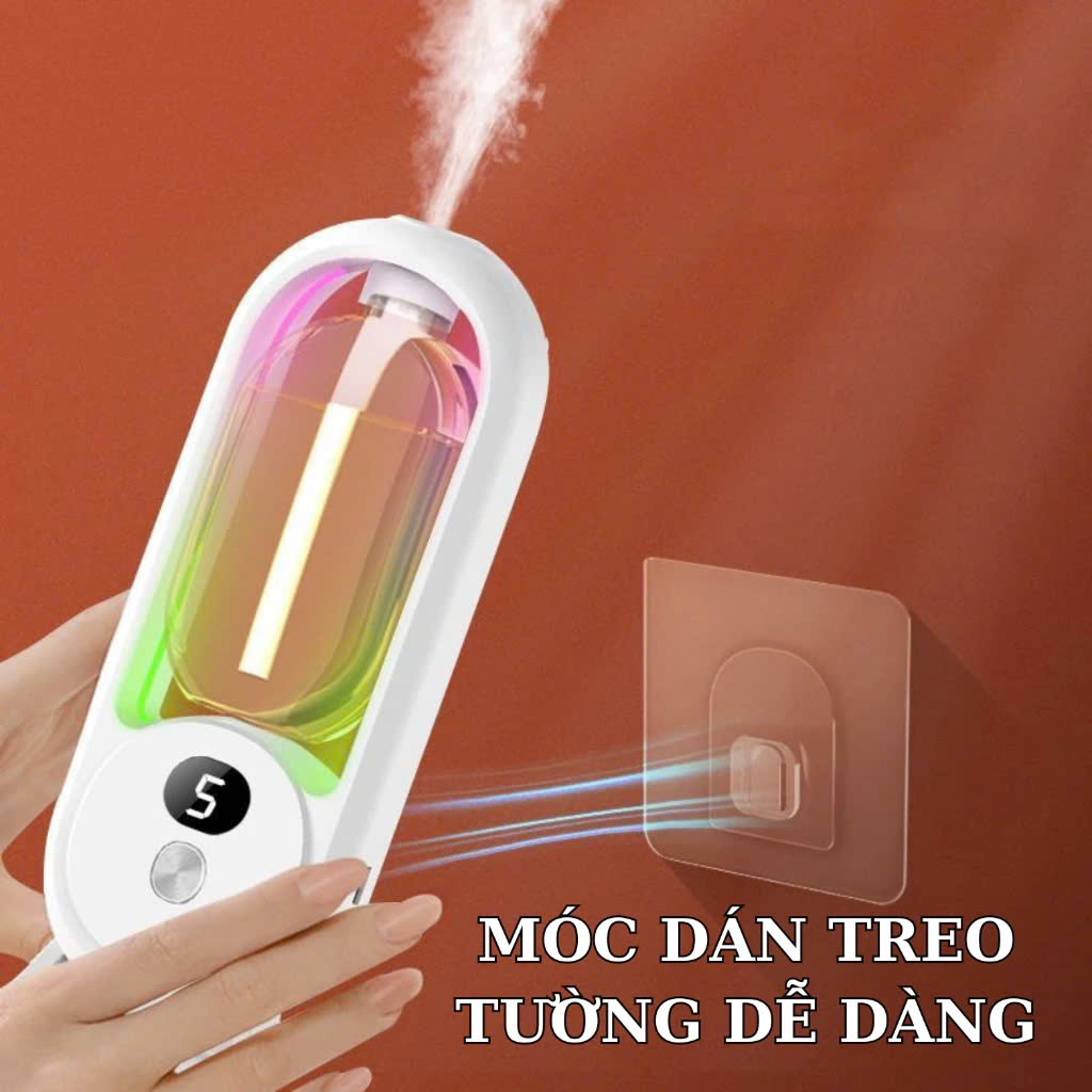 Bộ Máy Xịt Thơm Phòng Tự Động 5 Chế Độ (Gồm Máy &amp; 01 Lõi Tinh Dầu) Máy Khuyếch Tán Tinh Dầu Decor Phòng Ngủ