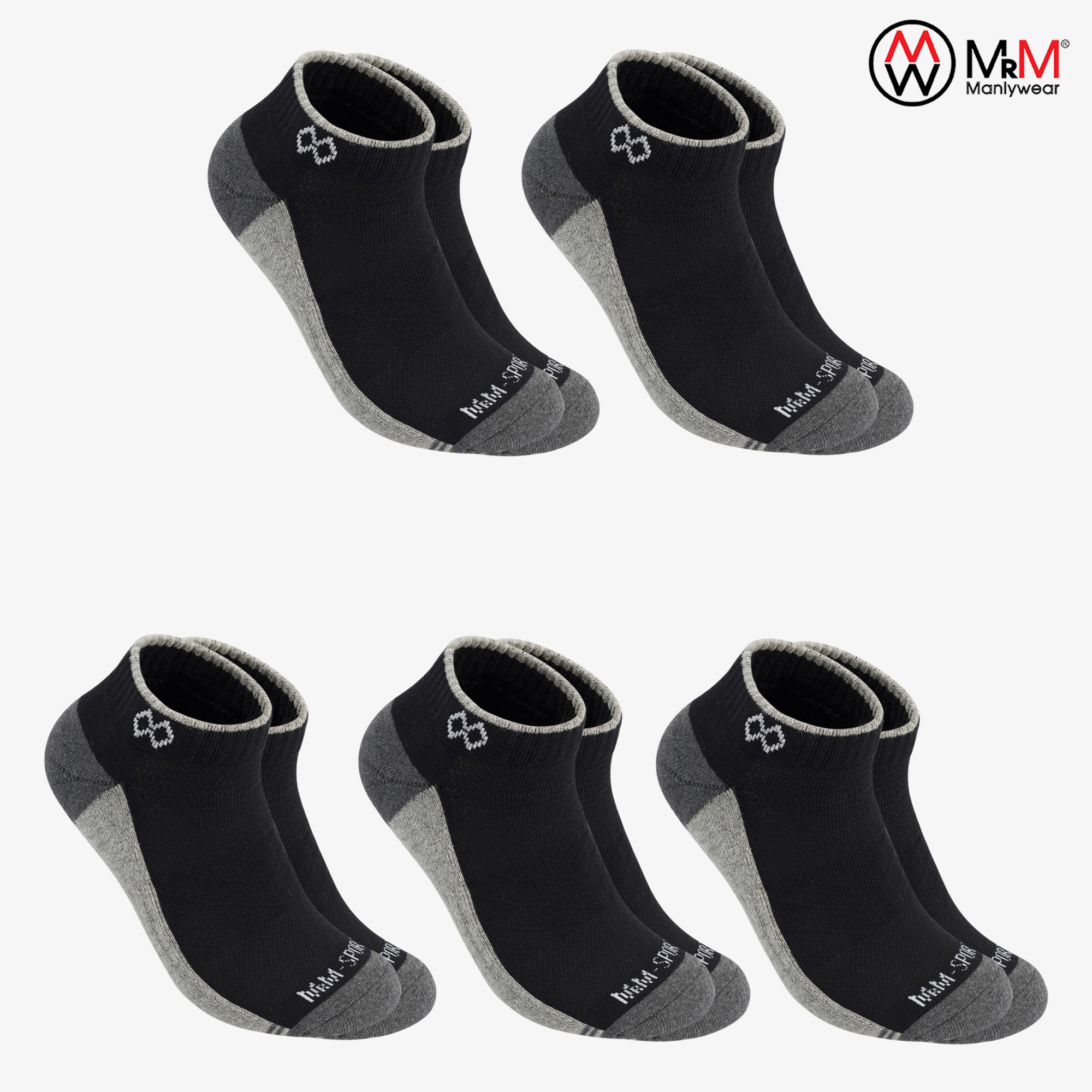 Combo 5 Đôi Tất Vớ Thể Thao, Vớ Đá Banh, Vớ Chạy Bộ Cổ Ngắn, Sợi Cotton Cao Cấp Chống Hôi Chân, Chống Phồng Rộp Chân, Chống Trượt Co Giãn 4 Chiều Mrm Manlywear - MM CM