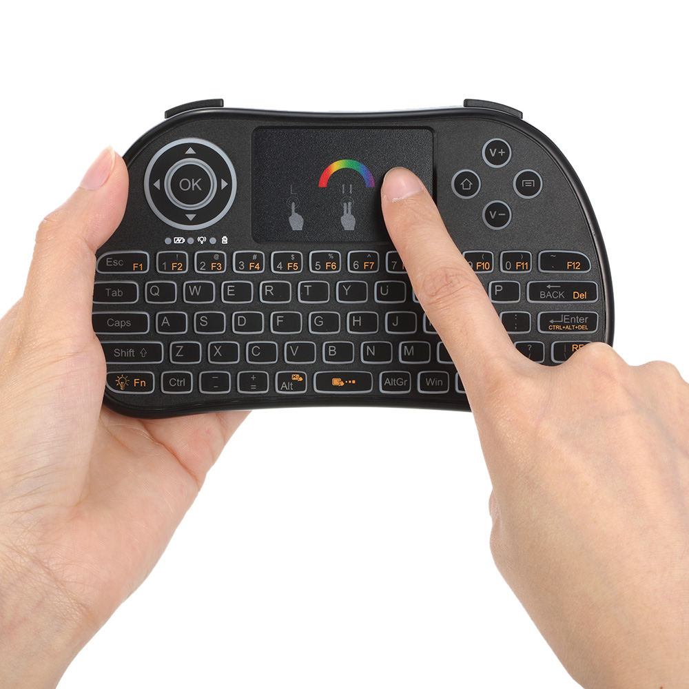 Bàn Phím Không Dây Có Đèn Nền 2.4GHz RGb Với Điều Khiển Từ Xa Bằng Chuột Cảm Ứng Cho AnDroid TV Box HTPC PC