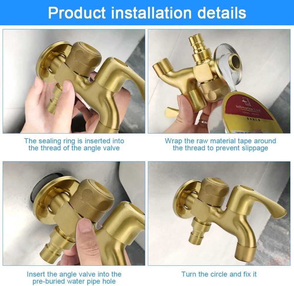 Vòi đôi Vòi vườn bằng đồng thau Tap Tap Anti-Gel Double Comput