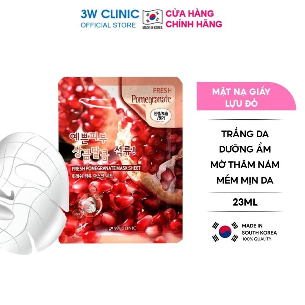 Mặt Nạ 3W Clinic Fresh Pomegranate Mask Sheet Dưỡng Trắng Chiết Xuất Lựu 23ml