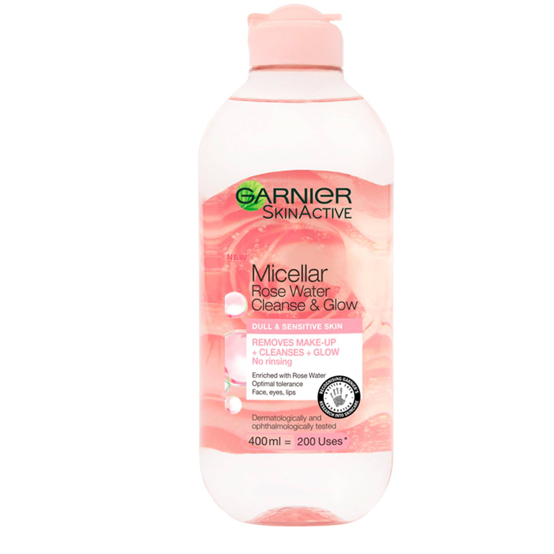 Nước Tẩy Trang Garnier Micellar Rose Water Cleanse &amp; Glow Dull &amp; Sensitive Skin - 400ml