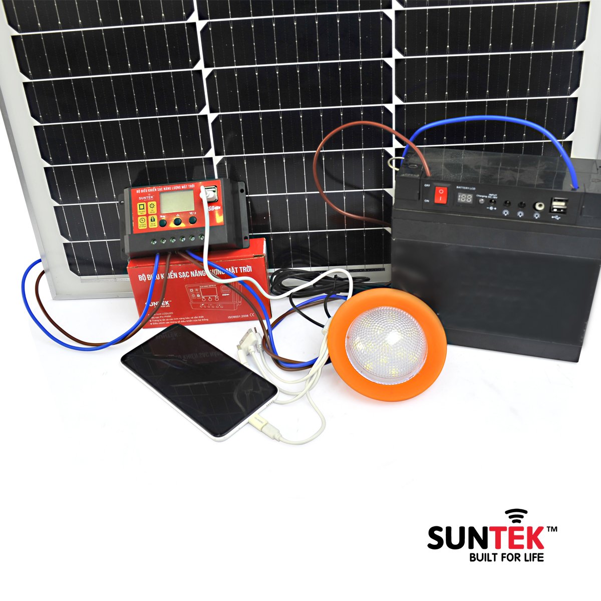 Bộ Sạc Acquy Pin Bằng Năng Lượng Mặt Trời SUNTEK SA50W/30A - Hàng Chính Hãng - Bảo hành 12 năm Tấm Pin