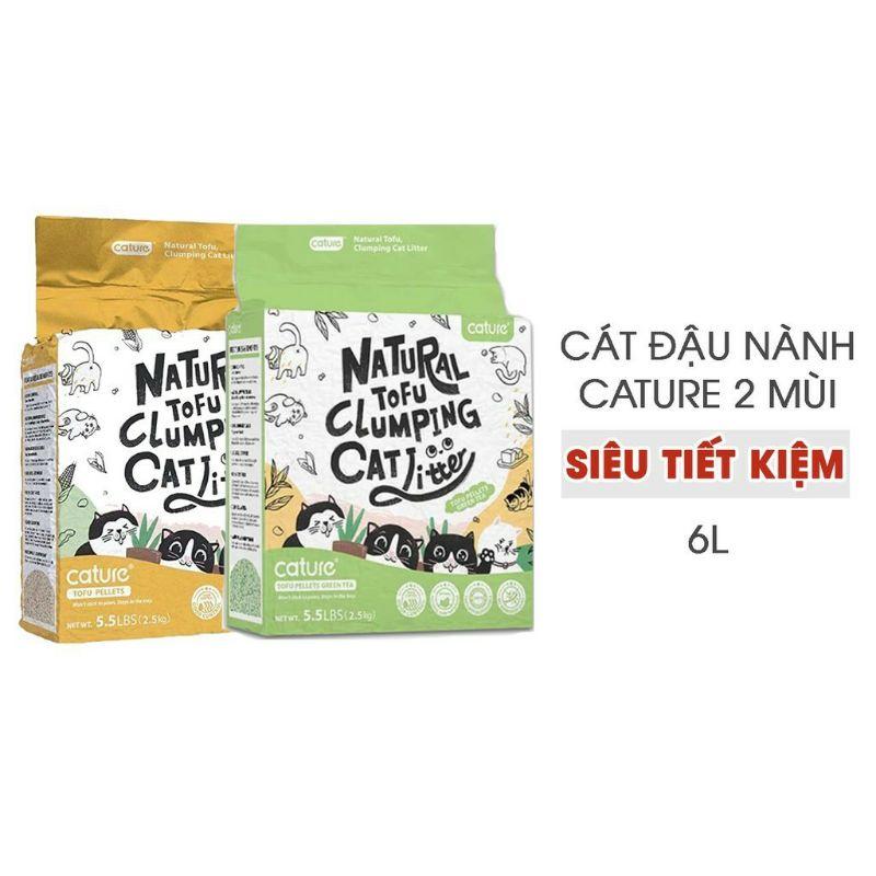 Cát đậu phụ Cature Natural Tofu 5.5L đổ được bồn cầu Dành cho mèo - thaivucattery