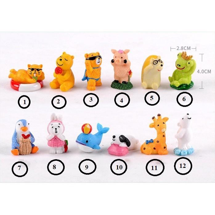 KHO-HN * Mô hình các con thú nhỏ trang trí tiểu cảnh, móc chìa khóa, DIY - PART 1